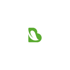 Letter B leaf logo Icon flat vector design