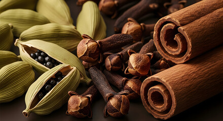 Aromatic Spices with Cardamom, Cloves, and Cinnamon