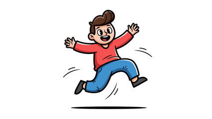 Excited Boy in Mid-Air, Joyful Leap Captures Pure Delight and Energetic Movement