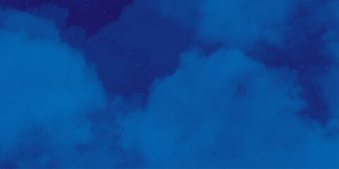 nebula gas cloud in deep outer space. Abstract soft sky blue watercolor sky and clouds, Navy blue watercolor background. grunge background with copy space for text .
