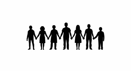 Diverse group of people holding hands in unity and solidarity.