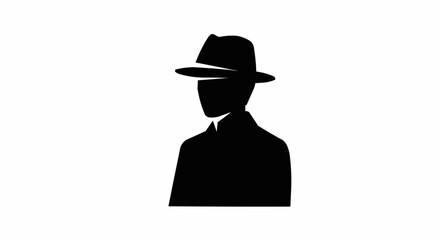 Mysterious silhouette of a man in a fedora hat.