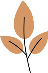 autumn leaves falling season garden botanical outline isolated 