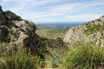 Panorama from the pick de L'ofre, Sierra de Tramuntana, Mallorca, Spain