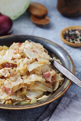Southern Fried Cabbage, traditional dish in the South of the USA