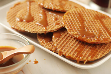 Stroopwafel, a thin, round cookie popular throughout the Netherlands	