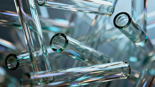 Glass tubes in scientific arrangement