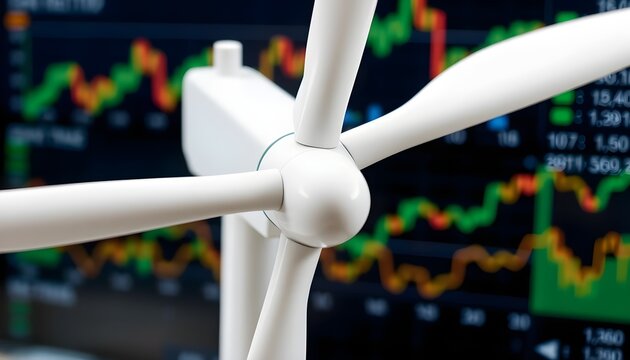 Wind turbine performance analysis in renewable energy sector data visualization industrial view