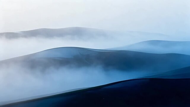 Misty rolling hills