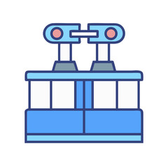 Isolated cable car icon illustration against a black background
