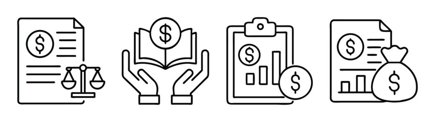 Financial planning accounting bookkeeping services and legal compliance vector illustration