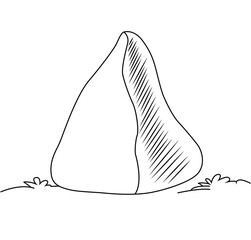 Cute cartoon hand drawn vector rock outline.