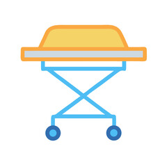 Stylized illustration of medical stretcher on black background