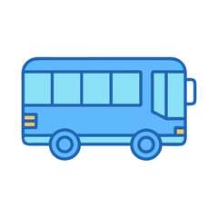 Blue Cartoon Bus Illustration for Educational or Transportation Purposes