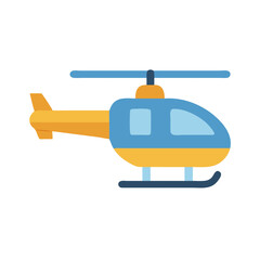 Simple flat vector graphic of a cartoon helicopter