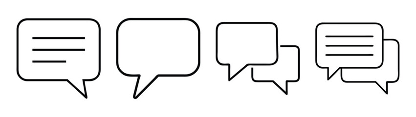 Naklejka premium Speech bubble vector set for social media communication dialogue and conversation graphic design element