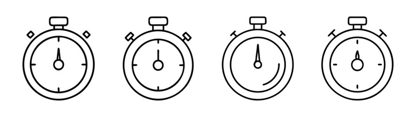 Stopwatch timer illustration set for time management and sports timing vector graphic design
