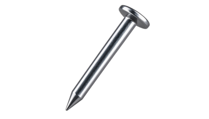 Realistic Metal Nail with Smooth Polished Finish Isolated Object