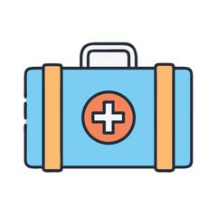 Vector illustration of first aid kit on black background