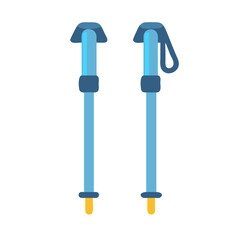 Pair of light blue hiking poles on black background
