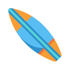 A minimalist flat illustration of a surfboard on black background