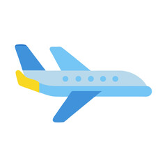 Flat vector illustration of airplane on black background.