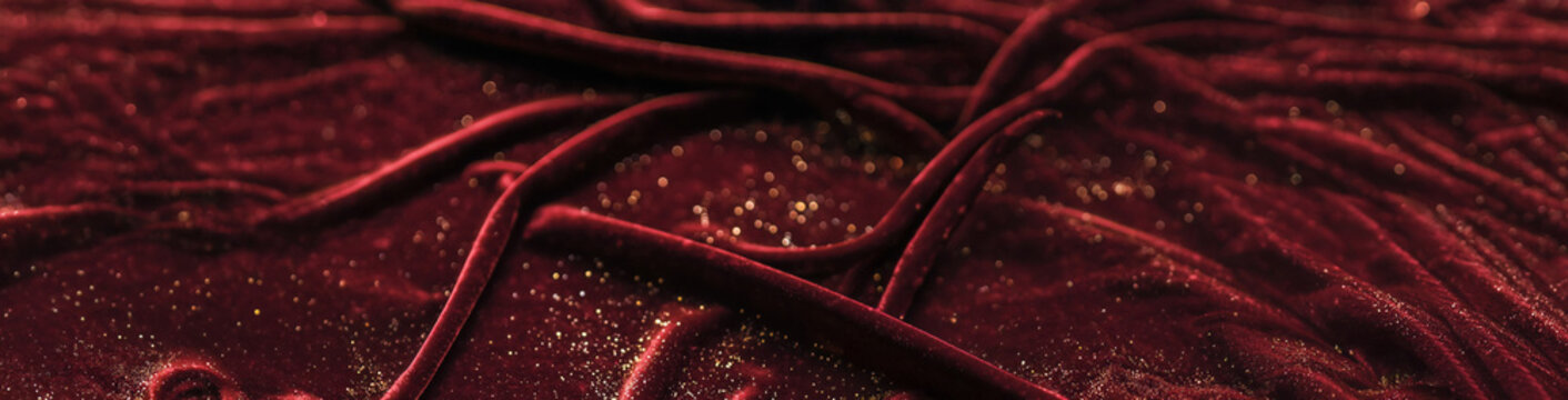 4K Ultrawide Textile Christmas New Year Background - A macro-photography of blood vessels