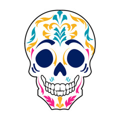 Vibrant Mexican Sugar Skull for Day of the Dead Celebration