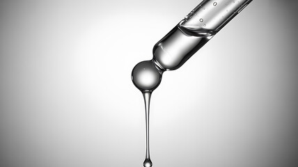 Droplet of Clear Liquid Falling from a Glass Pipette Keywords: droplet, liquid, water, clear, transparent, falling