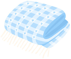 Cozy Winter Pastel – Check Blanket – Cute Home Decor Clipart