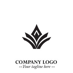 Elegant Black Crown Logo Symbol on a Clean White Background for Premium Branding Design