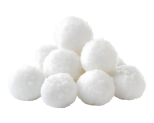 Pile of Snowballs Stacked in a Pyramid Shape on Transparent Background