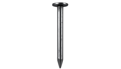 Shiny Steel Construction Nail Cutout on Transparent PNG