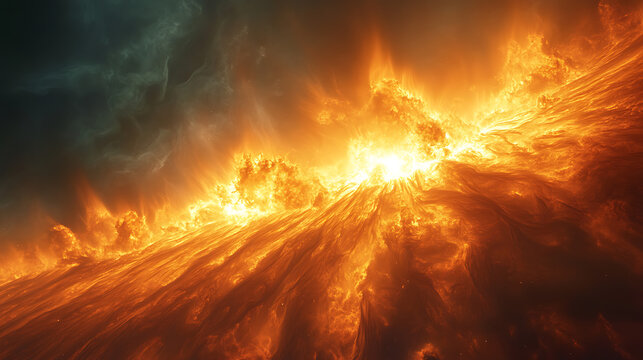 Fluctuating magnetic energy loop glowing over sunspot cluster 