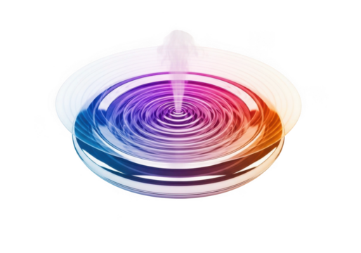 Abstract concentric rings with colorful gradient isolated on transparent background for motion graphics and design backgrounds - Powered by Adobe