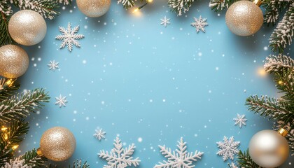 Festive christmas decoration winter wonderland visual content blue background aerial view holiday cheer and celebration