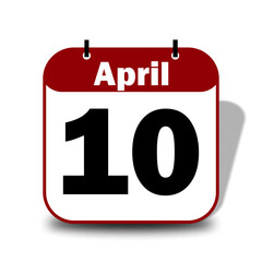 10 April Date Calendar 