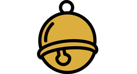 Golden Bell Icon Festive Symbol for Celebrations and Notifications