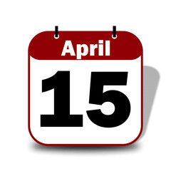 15 April Date Calendar 