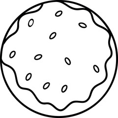 Wavy Edge Cheeseball with Embedded Inclusions Illustration