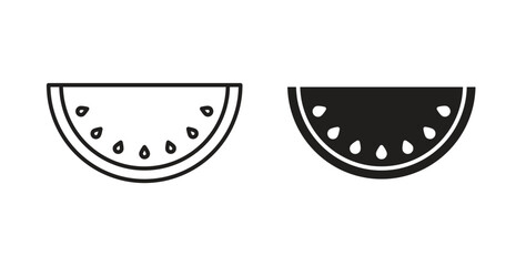Melon icon in doodle and stroke style.