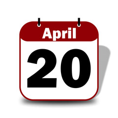 20 April Date Calendar 