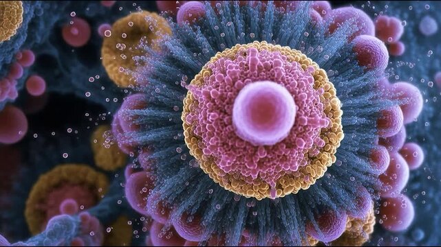 Microscope biology cell science research abstract macro laboratory structure texture glow softly vibrant contrast inviting curiosity wonder microbiology cell bacteria virus pathogen infection disease