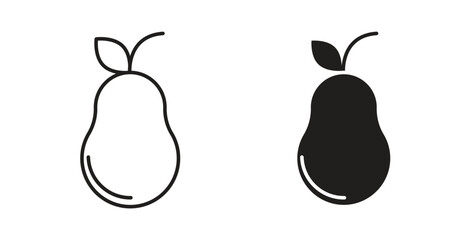 Pear icon in doodle and stroke style.