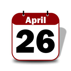 Fototapeta premium 26 April Date Calendar 