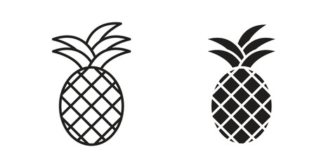 Pineapple icon in doodle and stroke style.
