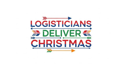 Fototapeta premium Logistics professionals delivering Christmas gifts with colorful arrows 