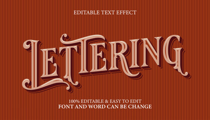 Vintage Hand Lettering Text Effect - Editable 3D Typography