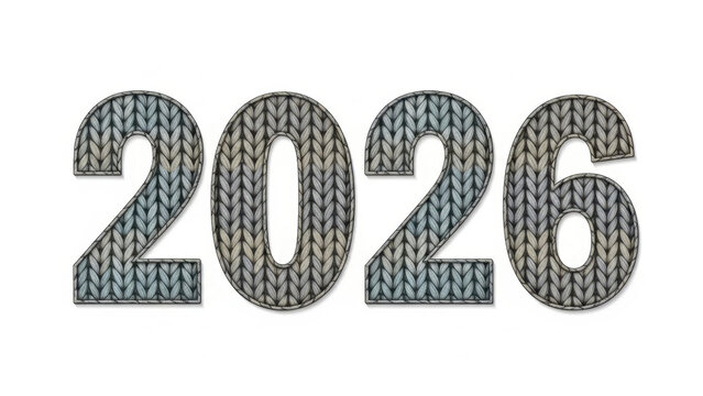 Number 2026 in textured pattern design on white background  