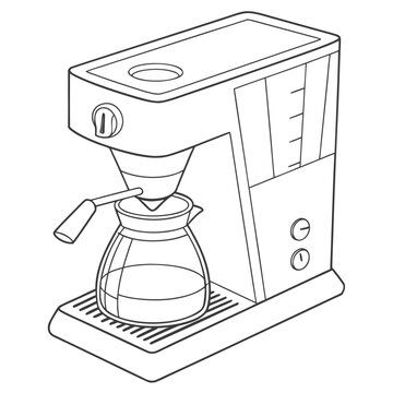 black and white coffee maker clip art preview